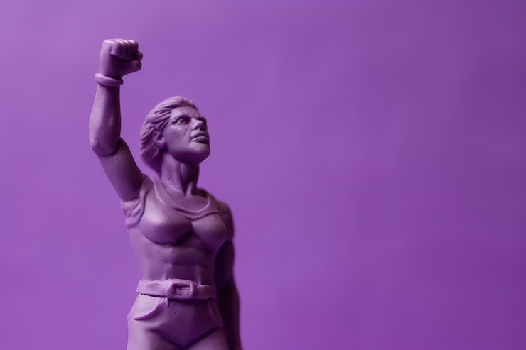 Foto gratuito vista de la estatuilla femenina en 3d para la celebración del día de la mujer