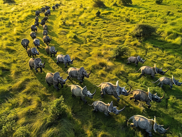 Vista de la extinta criatura dinosaurio triceratops