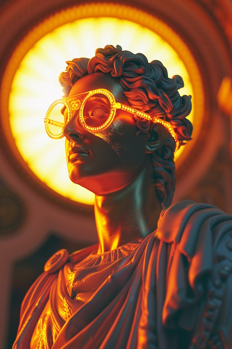 Foto gratuito vista de una figura de busto de la antigua grecia