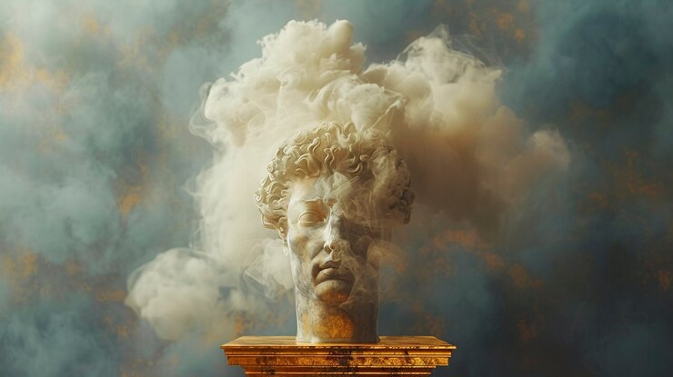 Foto gratuito vista de la figura del busto griego antiguo