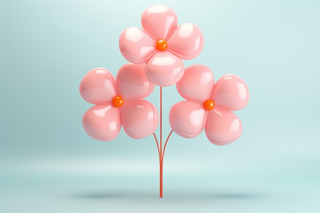 Vista de flores abstractas 3d