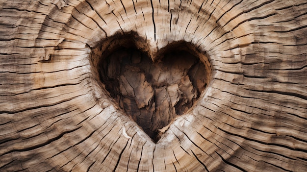 Foto gratuita vista de forma de corazón en el tronco de un árbol