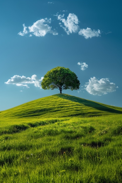 Foto gratuita vista fotorrealista de un árbol en la naturaleza con ramas y tronco