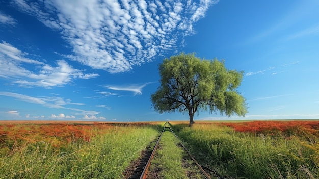 Vista fotorrealista de un árbol en la naturaleza con ramas y tronco