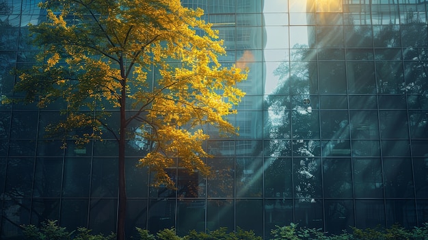 Vista fotorrealista de un árbol en la naturaleza con ramas y tronco