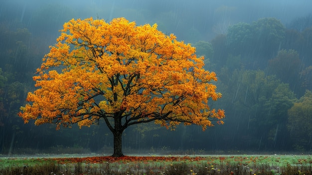 Vista fotorrealista de un árbol en la naturaleza con ramas y tronco