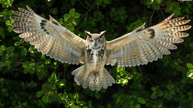 Foto gratuita vista fotorrealista de un búho con plumas en la naturaleza