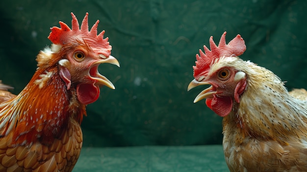 Foto gratuita vista fotorrealista de un gallo con pico y plumas