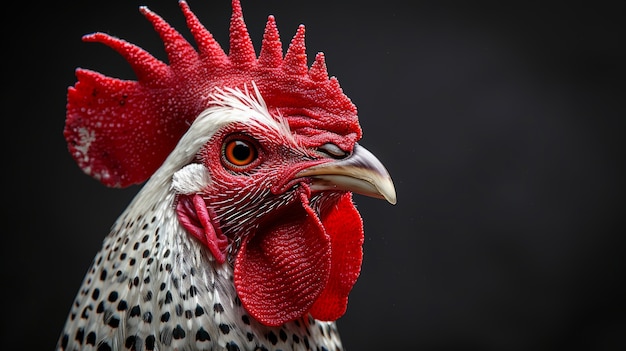 Foto gratuita vista fotorrealista de un gallo con pico y plumas