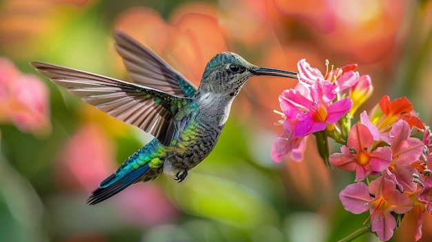 Foto gratuita una vista fotorrealista del hermoso colibrí en su hábitat natural