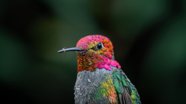Una vista fotorrealista del hermoso colibrí en su hábitat natural