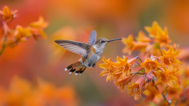 Foto gratuita una vista fotorrealista del hermoso colibrí en su hábitat natural