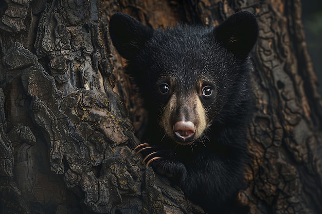 Foto gratuita vista fotorrealista del oso salvaje en su entorno natural