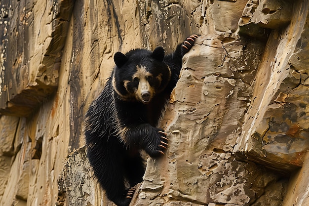 Vista fotorrealista del oso salvaje en su entorno natural