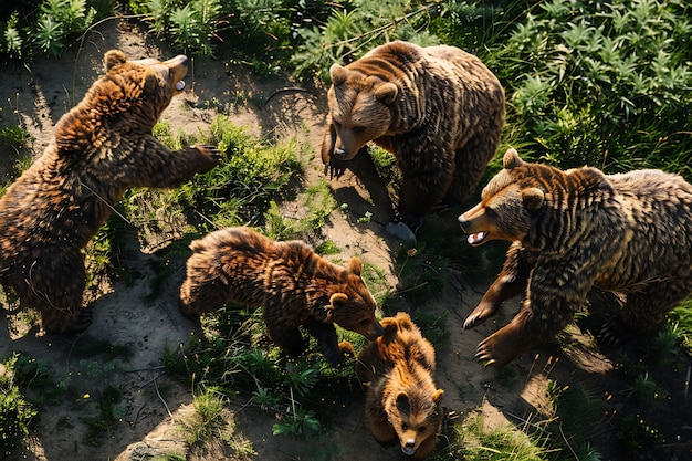 Foto gratuita vista fotorrealista del oso salvaje en su entorno natural