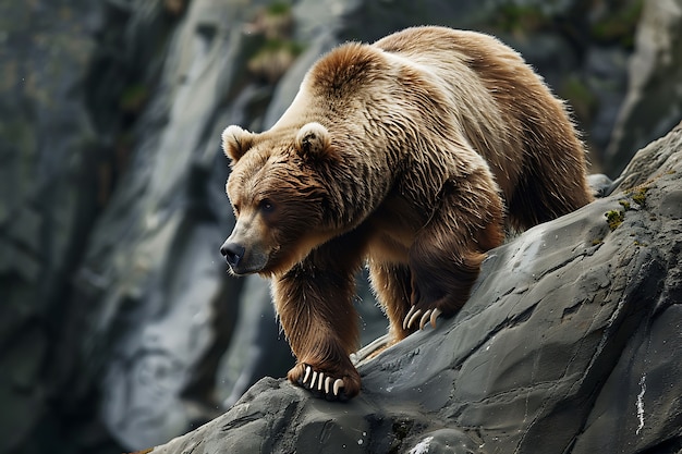 Foto gratuita vista fotorrealista del oso salvaje en su hábitat natural