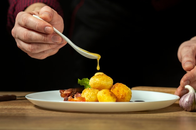 Vista frontal del concepto de comida deliciosa