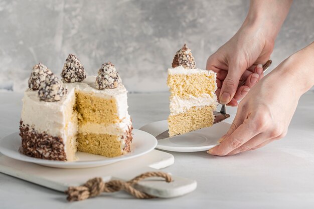 Vista frontal del concepto de delicioso pastel