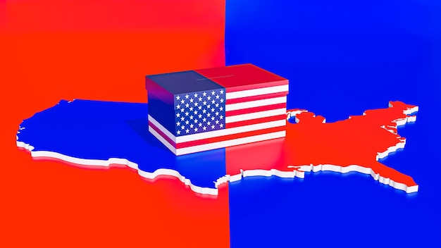 Vista frontal del concepto de elecciones de Estados Unidos