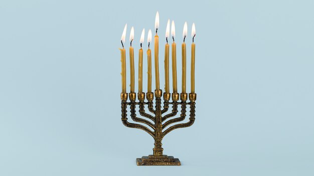 Vista frontal del concepto de hannukah con espacio de copia