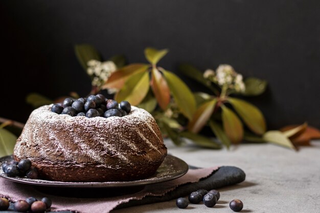 Vista frontal del concepto de pastel de chocolate