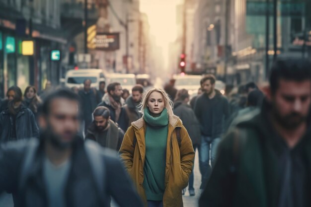 Vista frontal de la gente estilo de vida de la ciudad