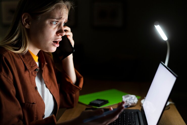 Foto gratuito vista frontal de la mujer hablando en el teléfono