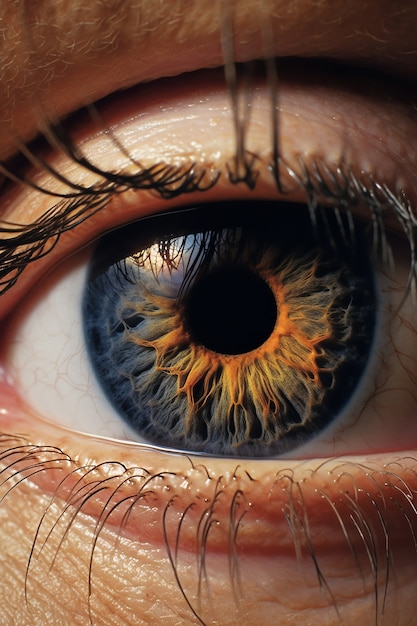 Vista frontal del ojo humano