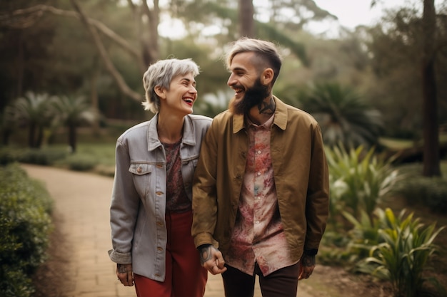 Foto gratuita vista frontal pareja siendo romántica