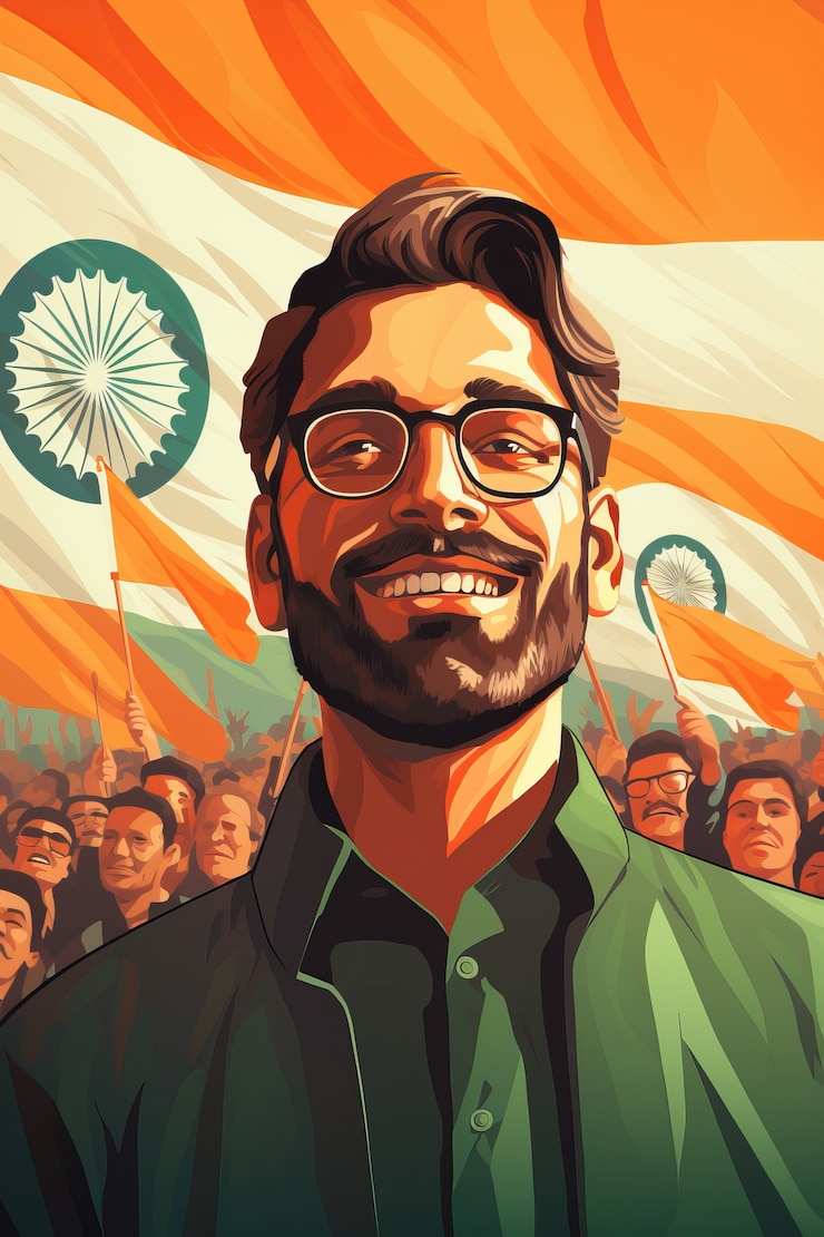 Foto gratuito vista frontal de personas celebrando el día de la república india.