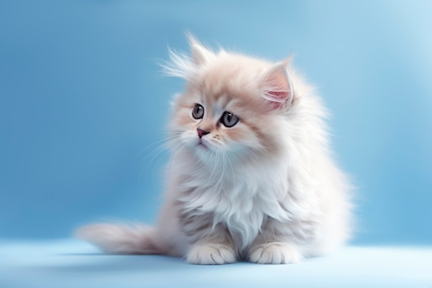 Vista de un gatito adorable con un fondo sencillo