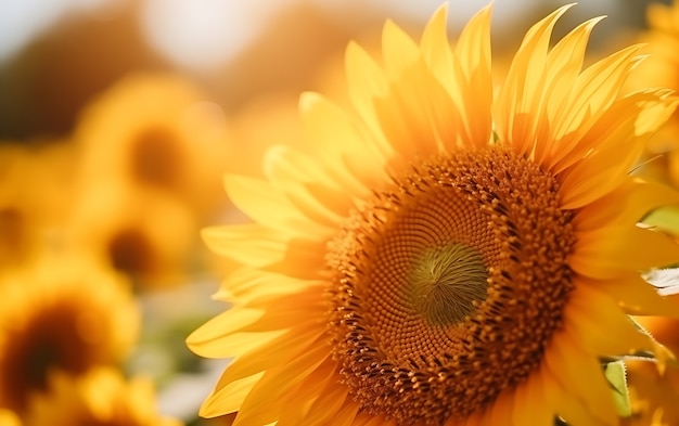 Foto gratuita vista del girasol en flor