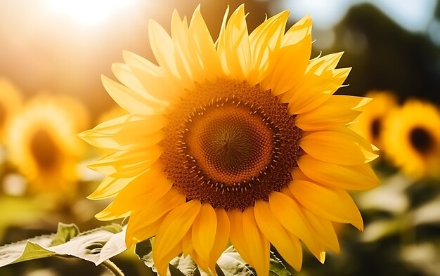 Vista del girasol en flor