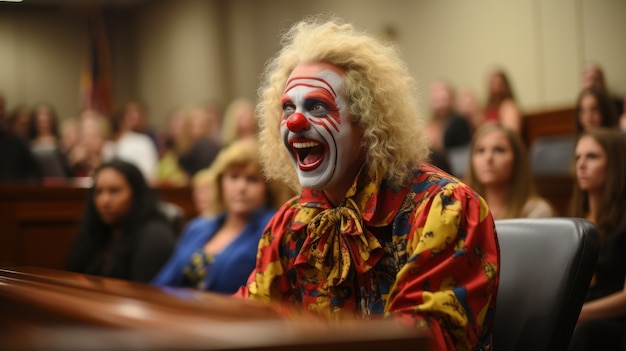 Foto gratuita vista del gracioso payaso en la clase