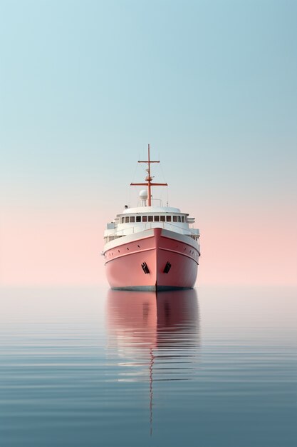 Vista de un gran barco en el agua