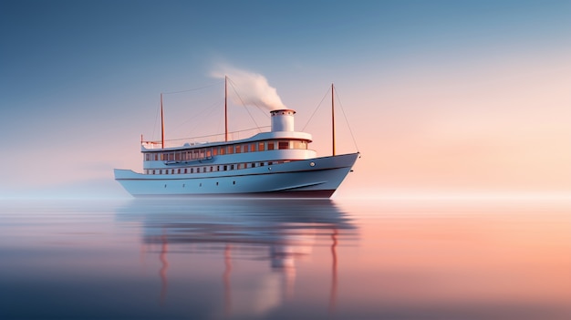 Vista de un gran barco en el agua