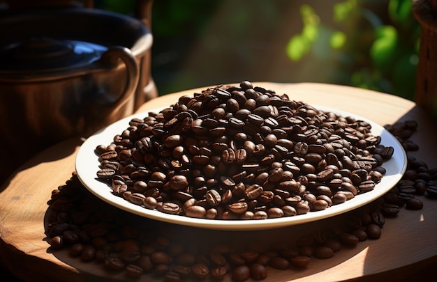 Foto gratuita vista de granos de café tostados