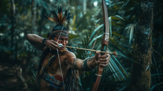 Vista del guerrero y líder del antiguo imperio maya e inca