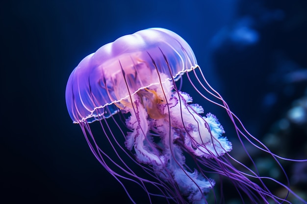 Foto gratuita vista de hermosas medusas nadando en el agua