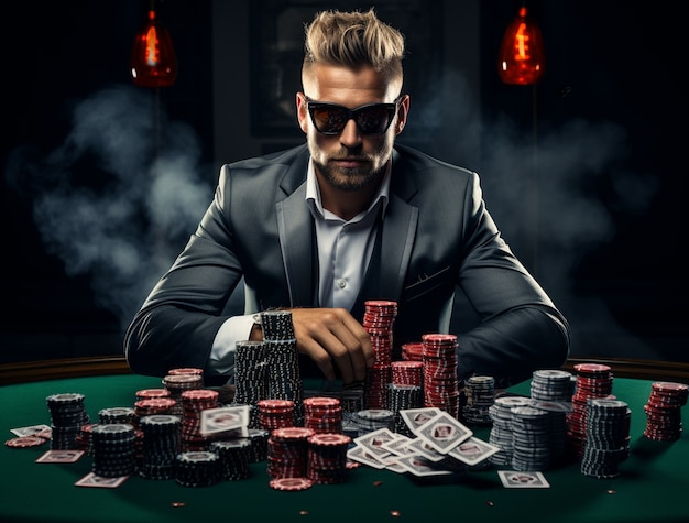 Foto gratuita vista de un hombre jugando en un casino