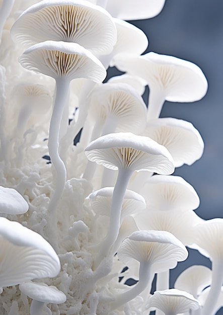Vista de los hongos de un solo color