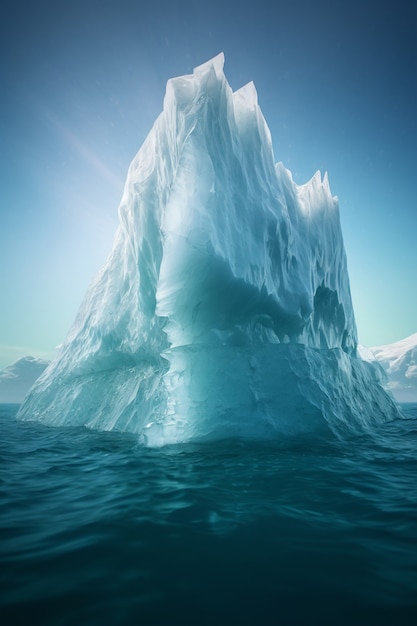 Vista del iceberg en el agua
