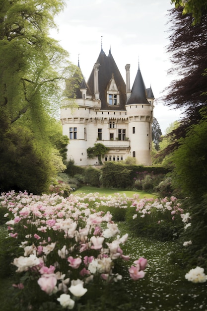 Foto gratuita vista del imponente castillo con paisaje natural