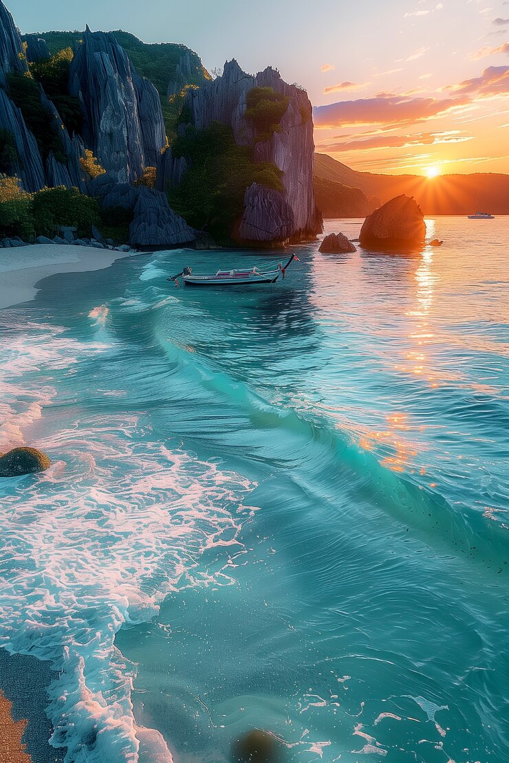 Una vista impresionante del paisaje natural de la playa