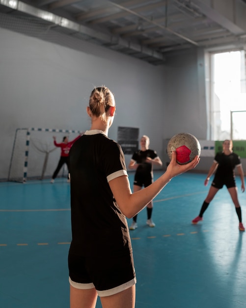 Foto gratuita vista del jugador de balonmano