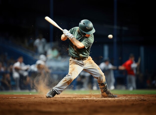 Vista de un jugador de béisbol masculino en el campo