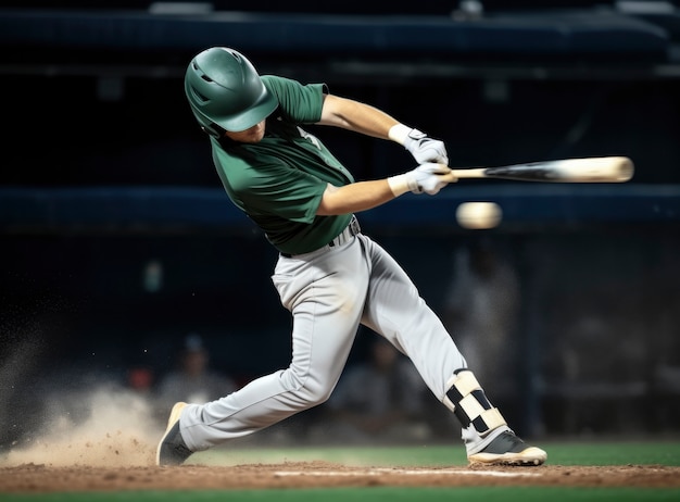 Vista de un jugador de béisbol masculino en el campo