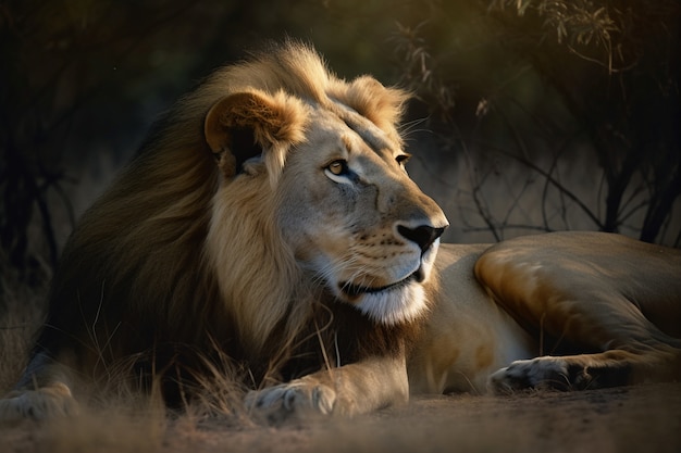 Foto gratuita vista del león salvaje en la naturaleza