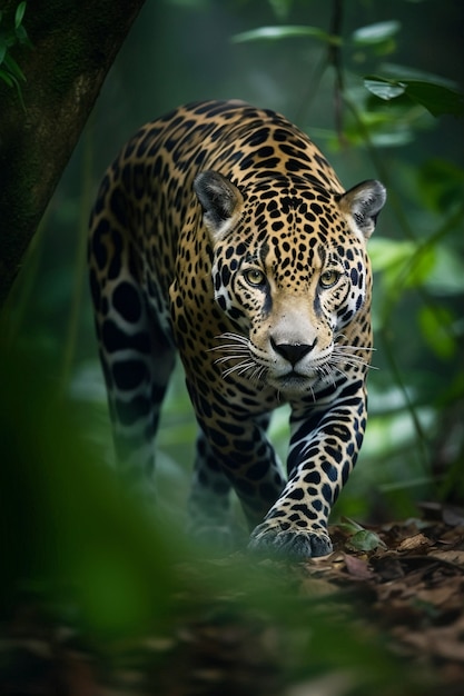 Foto gratuita vista de leopardo salvaje en la naturaleza