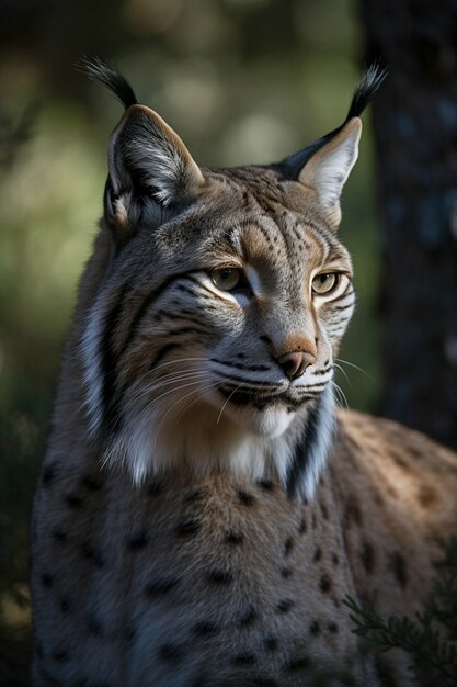 Vista del lince salvaje en la naturaleza